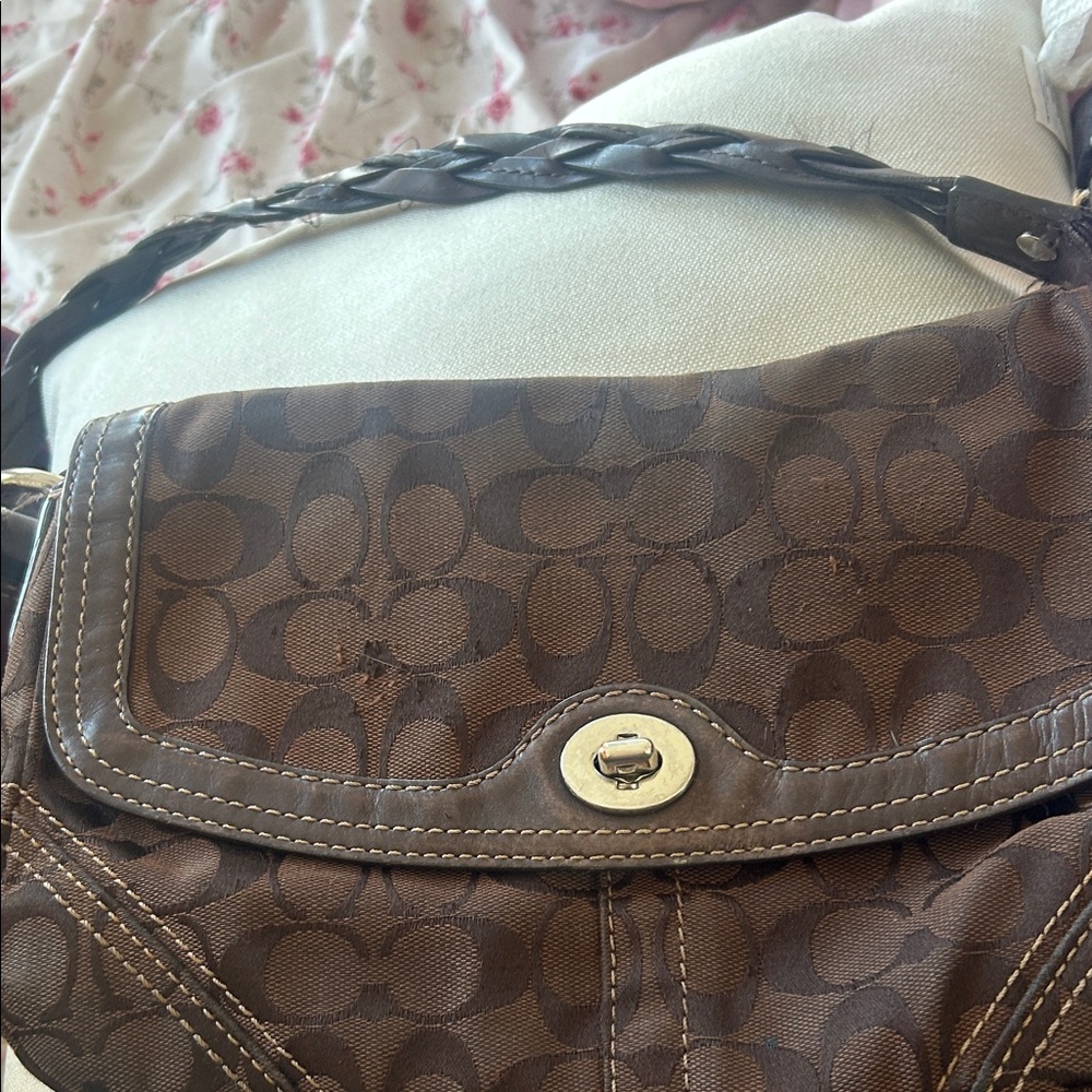Coach Tan Signature Shoulder Bag